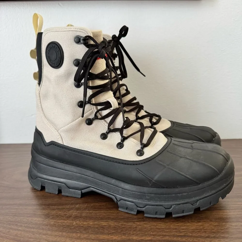 Hunter Explorer Desert Black and Cream Winter Boots
